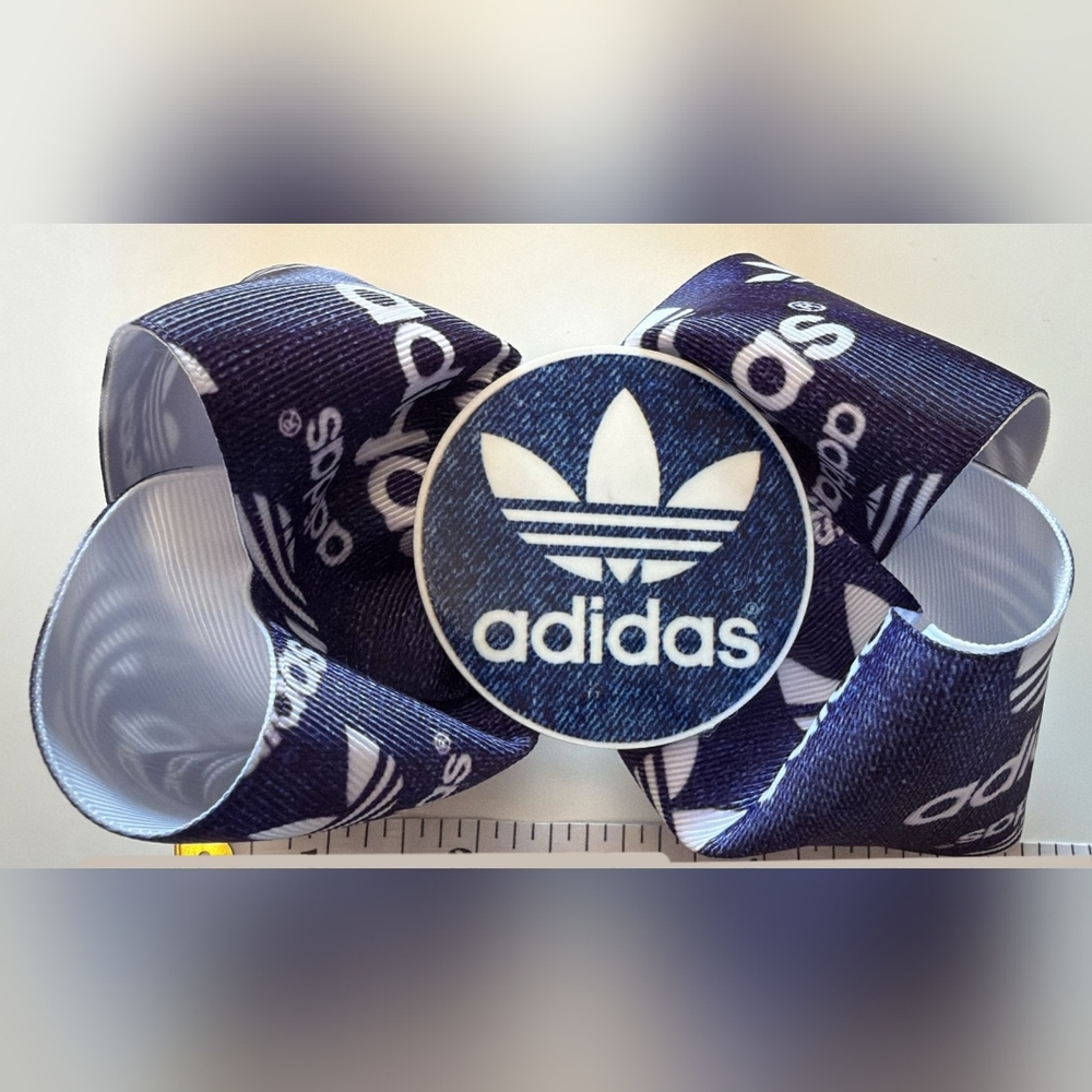 adidas Navy and White Hair Bow